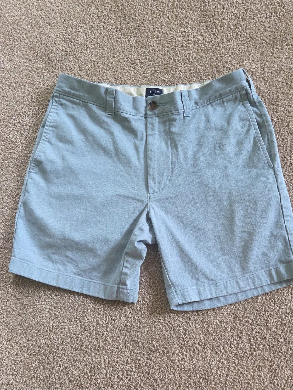J. Crew Men's Pale Blue Flat Front Chino Shorts